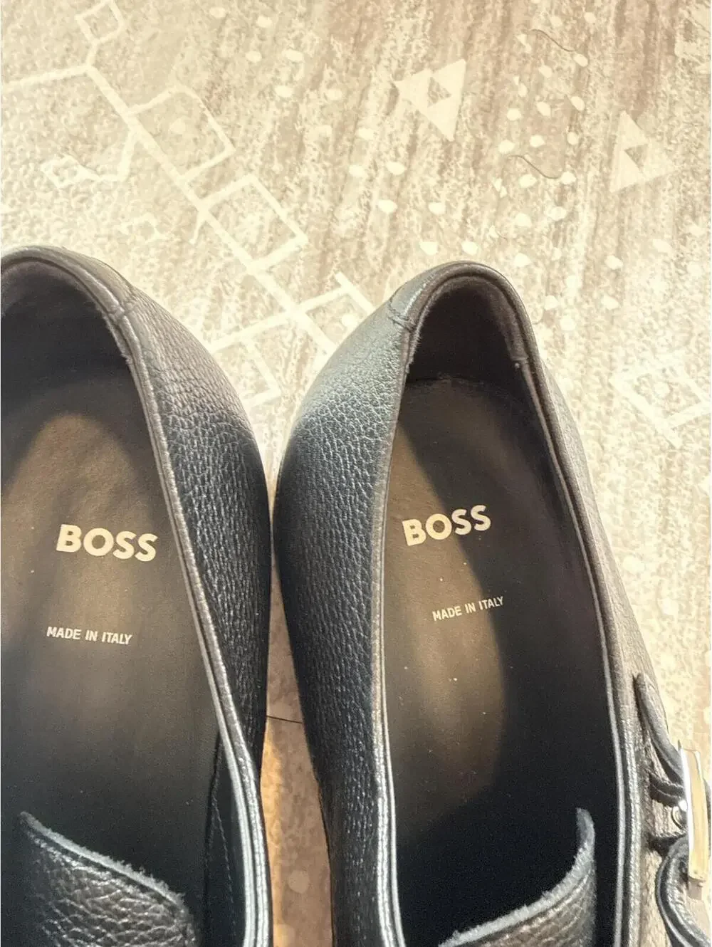 BOSS Black Leather Double Monk Strap Dress Shoes Size 7